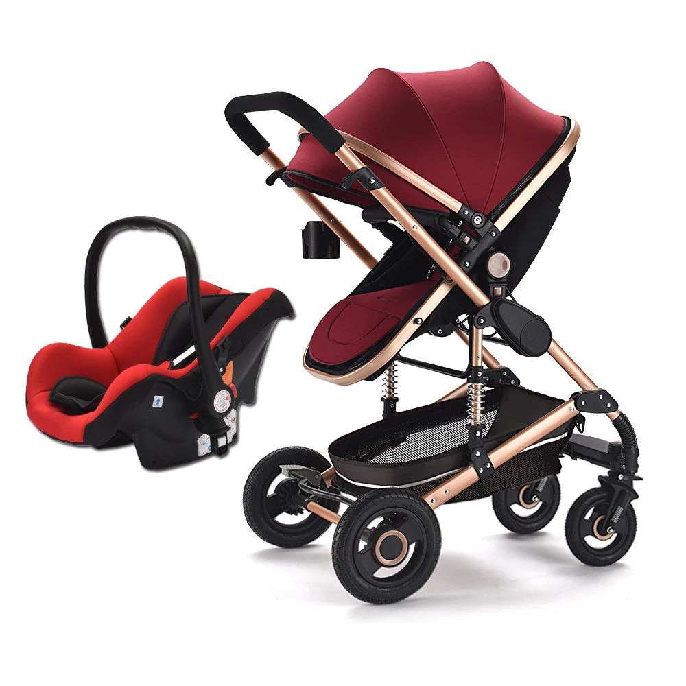 red baby stroller 3 in 1