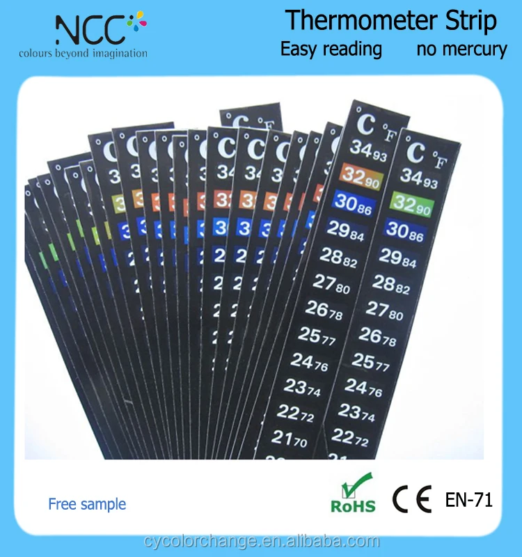 Lcd Aquarium Liquid Crystal Thermometer Strips With Sticker Temperature