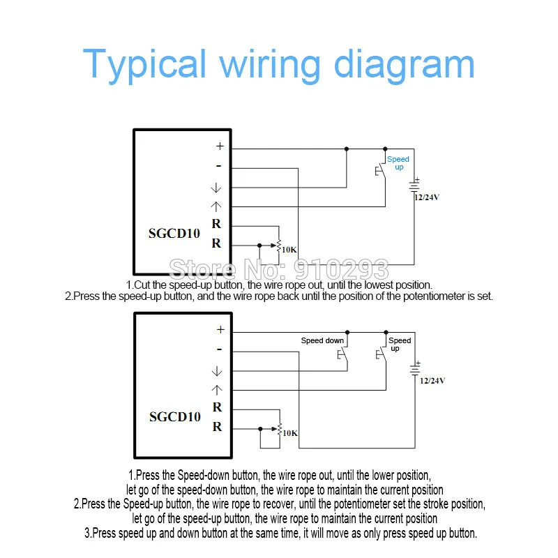 Generador diésel, acelerador de motor eléctrico, maquinaria de construcción, controlador de interruptor de combustible, 24V SGCD10