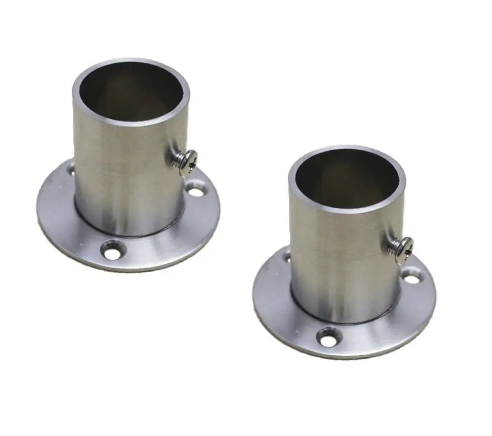 Stainless Steel Shower Curtain Closet Rod Holder Pipe Flange