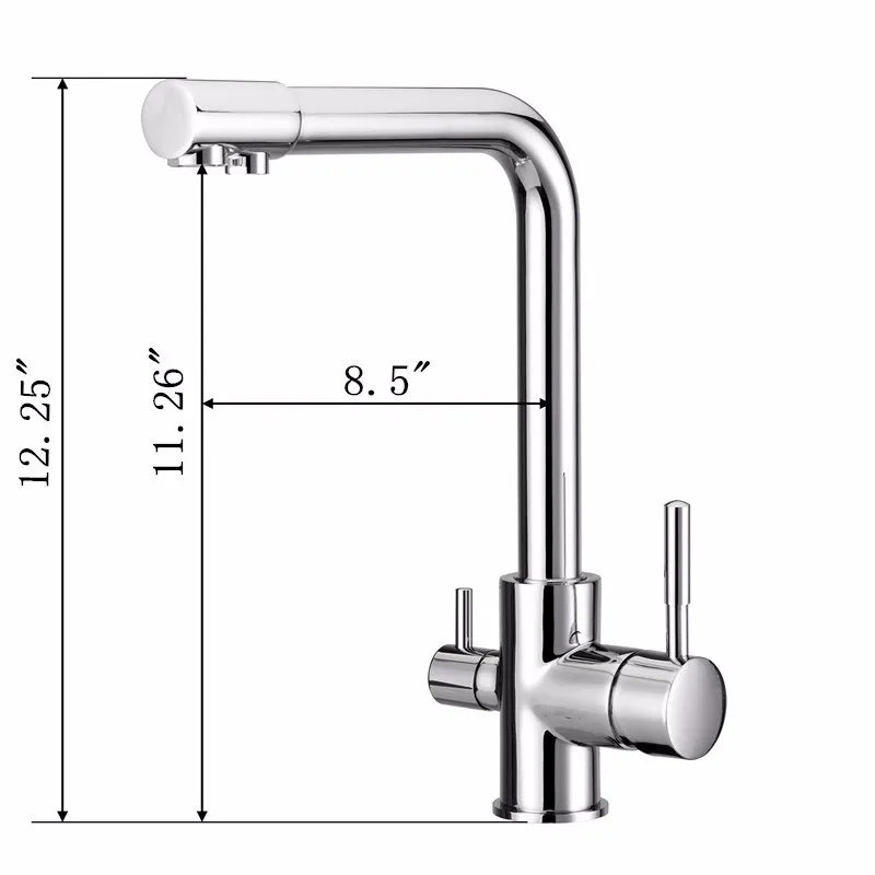 Free Sample Dual Handle Chrome Plated Ro Water Filter Delta Kitchen ...