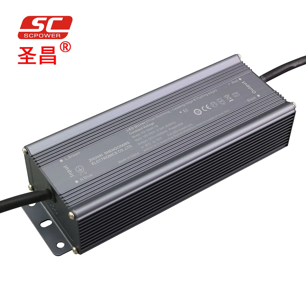 24v 2.5A 60W Triac constant voltage dimmable led power supply for led strip light and led module