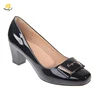 women wholesale china OEM suede patent custom printing leather pumps shoe shoes square toe women block heels shoes