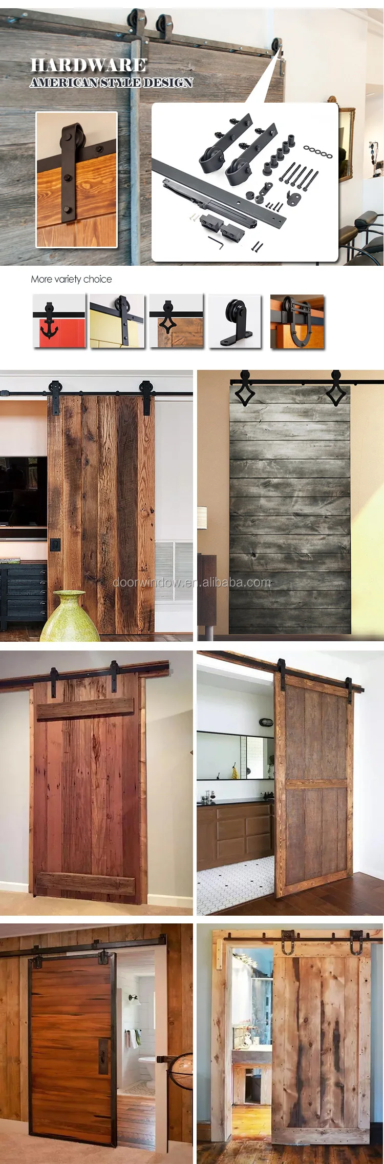 Interior Knotty Alder 2 panel shaker doors Double Z Solid Wood Core Barn Door