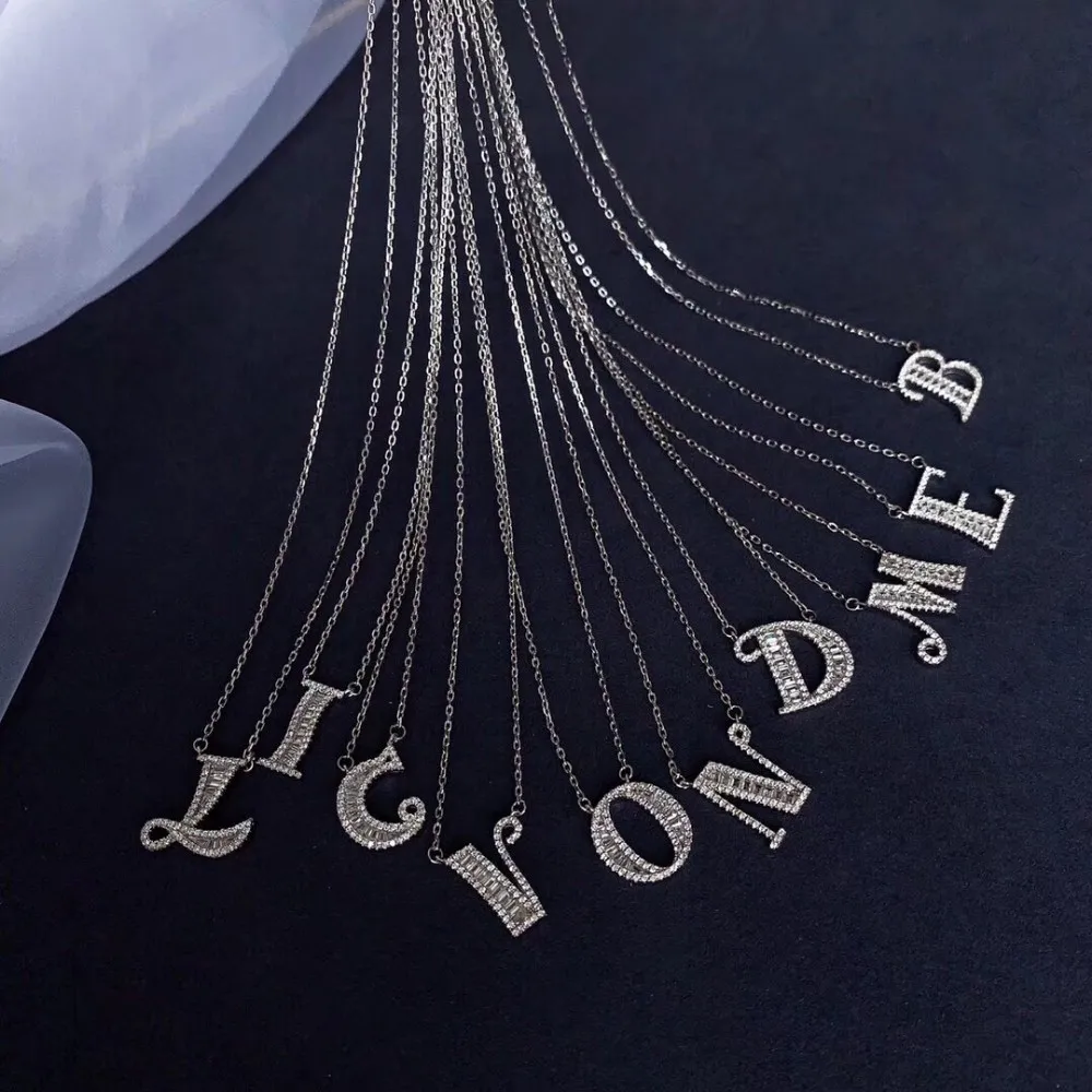 Wholesale Fashionable Cz 925 Sterling Silver 26 Initial Letters