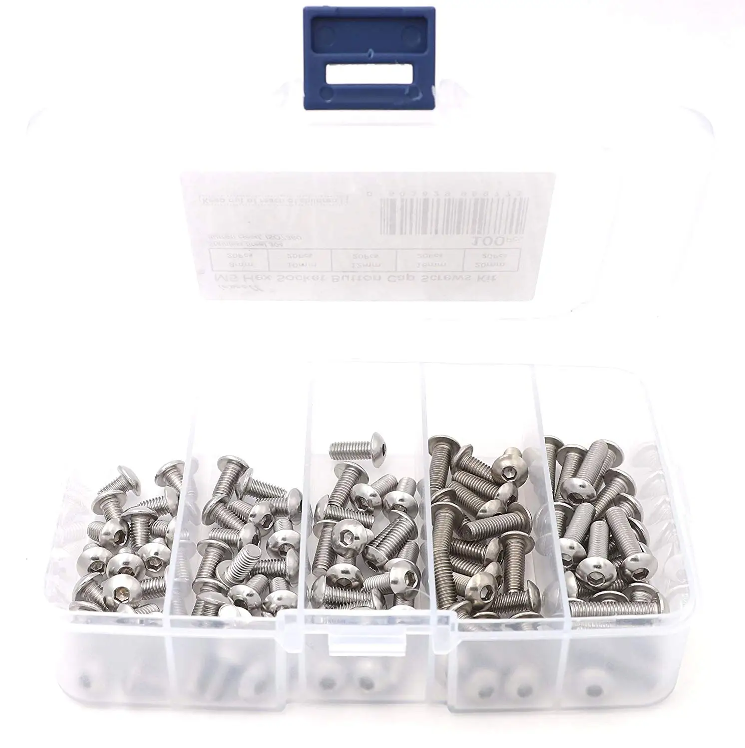 TOPINSTOCK Metric Thread M5 x 0.8mm Stainless Steel Nylon Insert Hex Lock Nuts Pack of 100