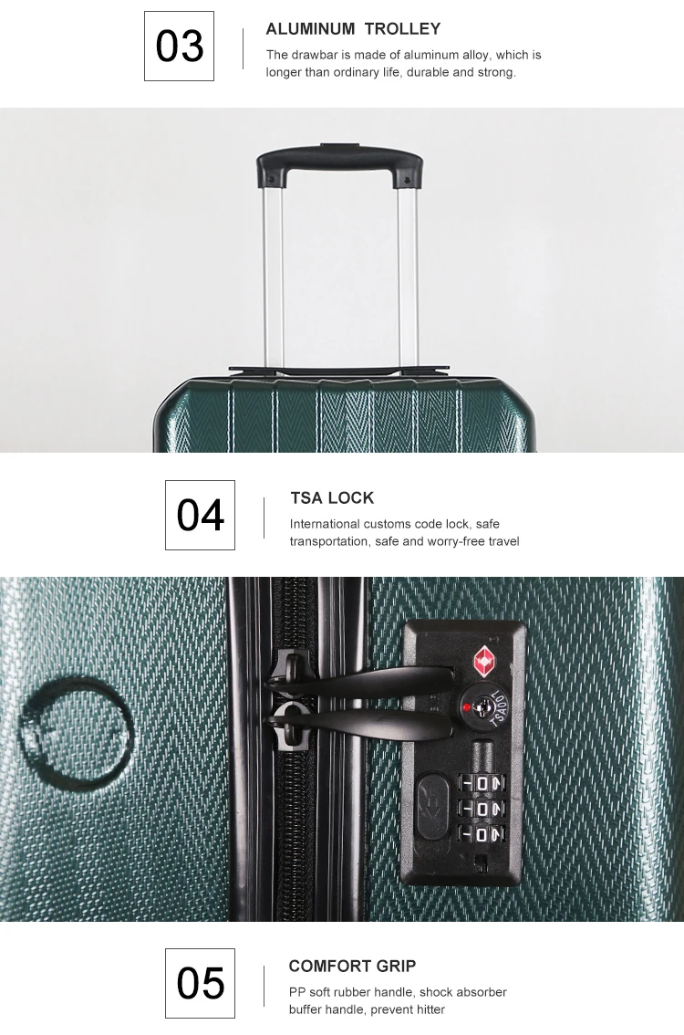 Wholesale price Hard Shell ABS / PC Trolley Cabin Luggage Bag