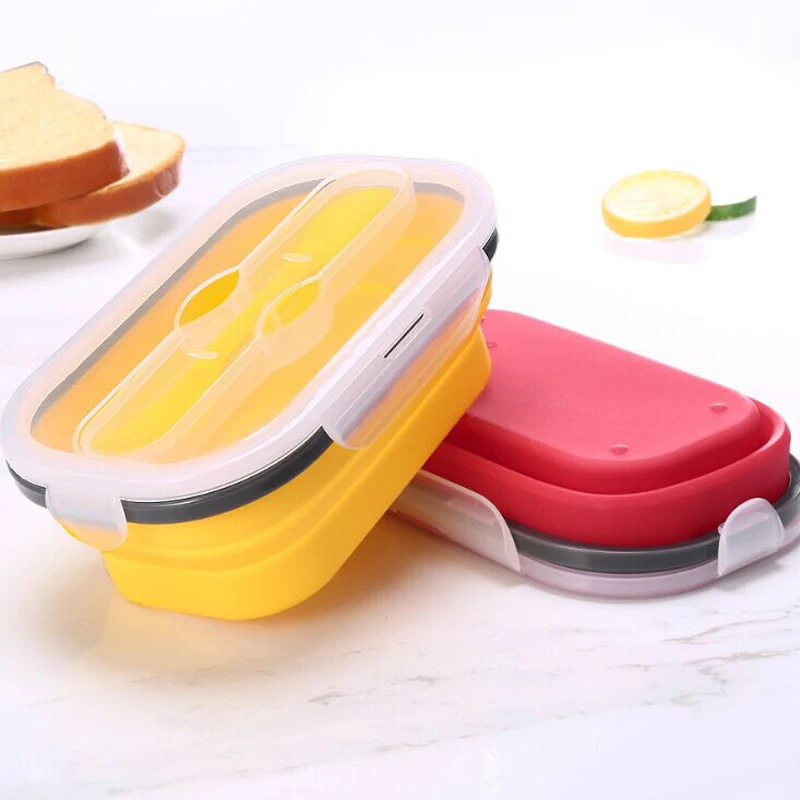 Bpa Free Silicone Food Storage Containers With Plastic Lids Collapsible ...