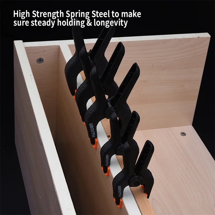High Strength Anti-Slip Design Adjusted 4" 6" 6pcs Nylon A Spring Clamp Set