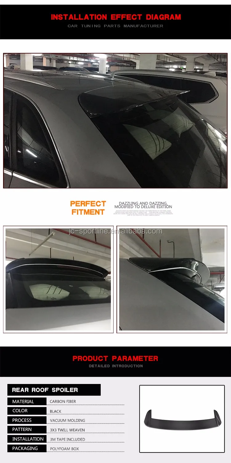 Ca Style Carbon Fiber Car Roof Spoiler For Audi Q3 8u Base Sport 12-17 ...