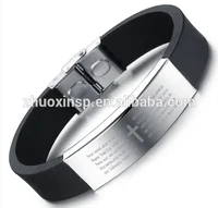 High quality cheap mens stainless steel truth leather bracelet with magnet clasp