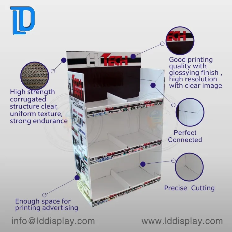 Leader Display Custom Retail Store Cardboard Cds/dvds Display Stand