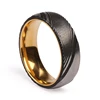 Men's Women's Forged Damascus Steel Ring Gold Tone Comfort Fit Band 8mm