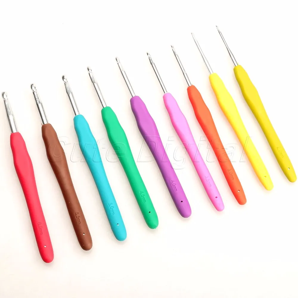 Hot Sale Crochet Hook Set With Aluminum Head And Soft Silicone Handles