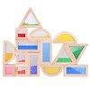 Children toys new 2019 style wooden and acrylic 16pcs sound sensory building blocks toys