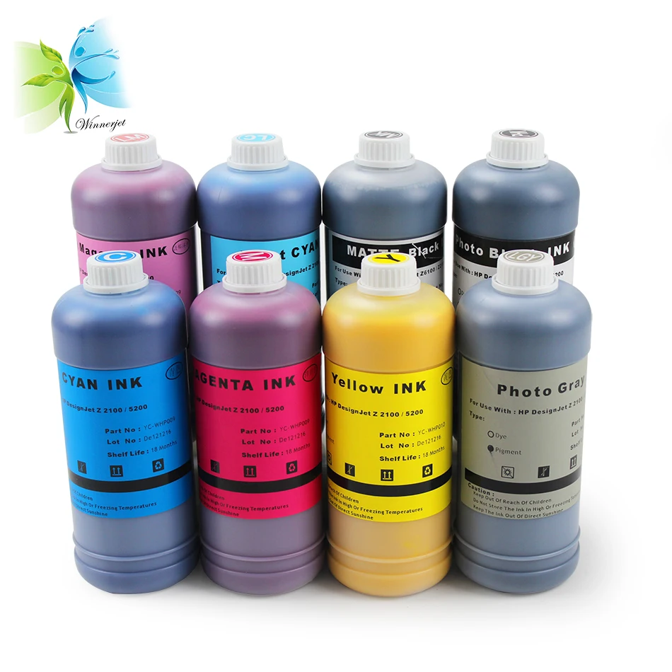 Bottle Pigment Ink For Hp Designjet Z2100 Z5200 Inkjet Printer Printing