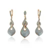 64217 Xuping interior design ,images temperamental waterdrop, blue turquoise, gold plated jewelry set