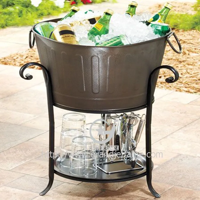 Metal Party Tub With Stand Ice Bucket Beverage Party Tub Buy