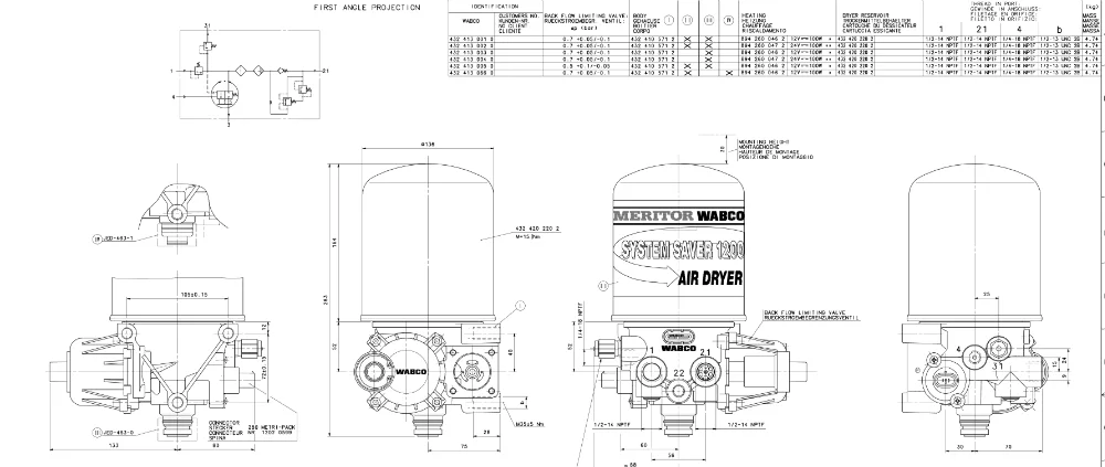 Схема работы осушителя воздуха wabco