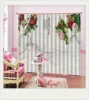 Custom Home Decor Fashion Flowers Printed 100% Polyester PVC Bedroom Living Room Kitchen Blackout Window Curtain
