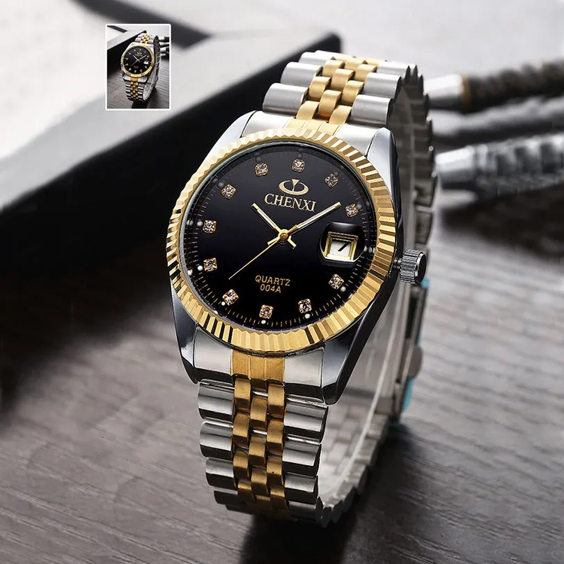 New Design Golden And Silver Mens Watch Stainless Steel Wrist Watch Man Watch Buy Relogio