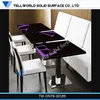 Modern restaurant artificial marble top carved dining table