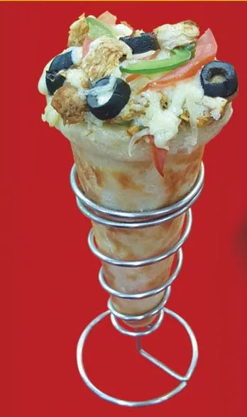 Stainless steel Pizza Cone Holder Stand Ice Cream Cone Holder (5 pcs)