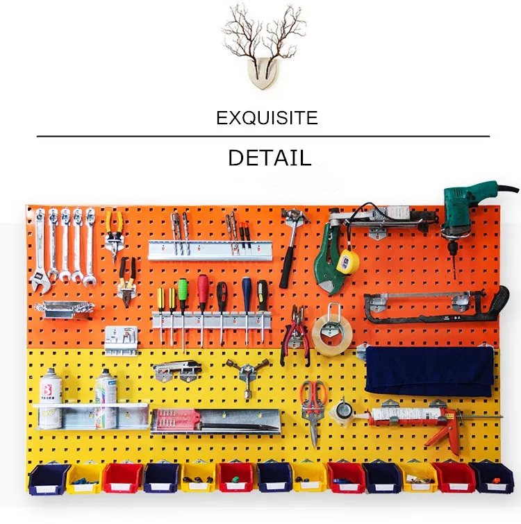 Metal Pegboard Garage Tool Board Storage Organizer Holder Black Tool ...