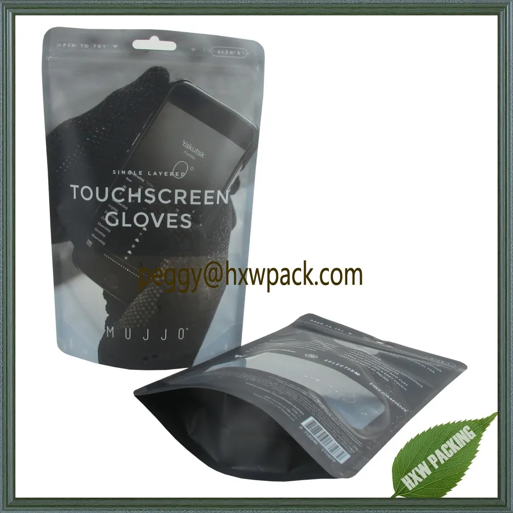 Custom Order Stand Up T-shirt Pouch,Plastic Gourment/glove Packaging ...
