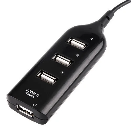 Free shipping 1pc High Speed 480Mbps 4 Port USB 2 0 Hub USB Splitter Adapter Port
