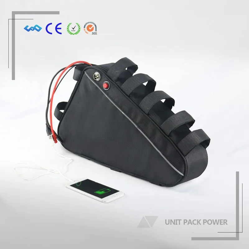 Triangle bag 48V 17Ah lithium ion ebike battery pack for 750W BBS02 Bafang mid drive conversion motor kits