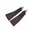 Popular pendant pave crystal cap dark brown silk long tassel pendant for jewelry making