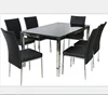 Glass dining table 6 chairs set for home