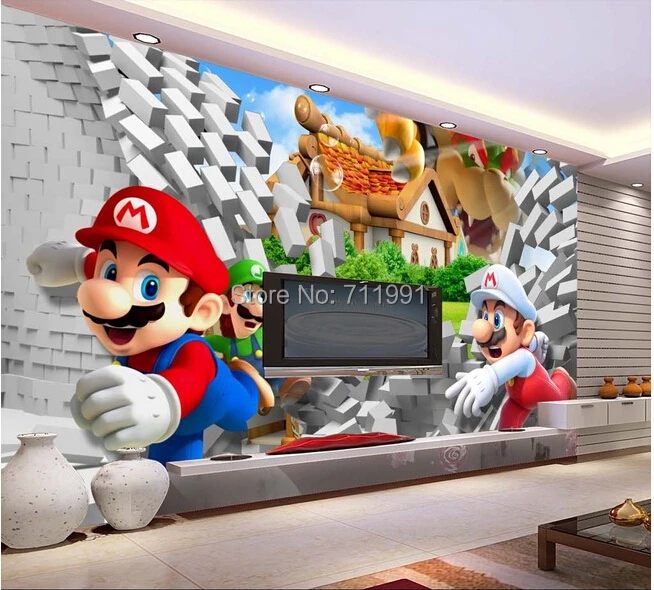 Online Get Cheap Papier Zurück Vinyltapeten Mario
