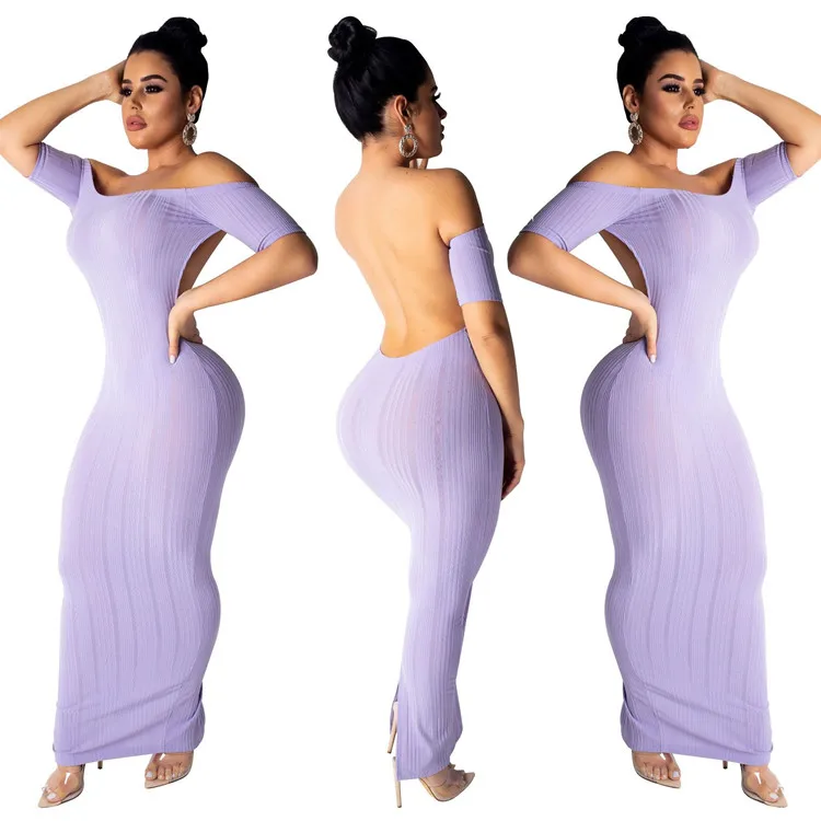 Lifu Women Sexy Dress Backless Bodycon Dress Plus Size Maxi Dresses ...