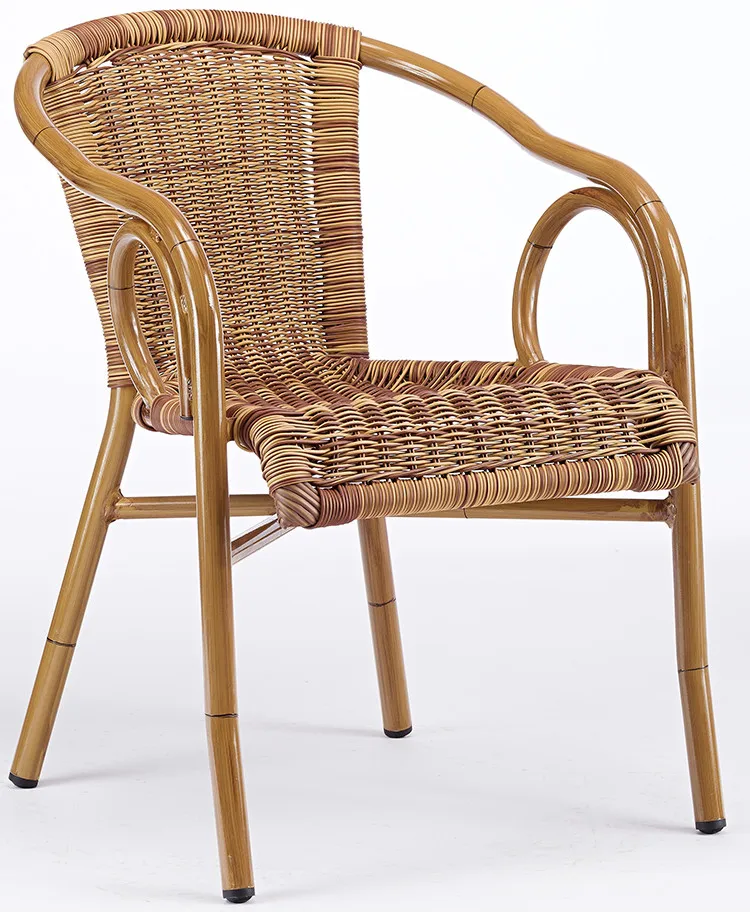 Leisure Home Furniture Stacking Plastic Rattan Wicker Dining Chair