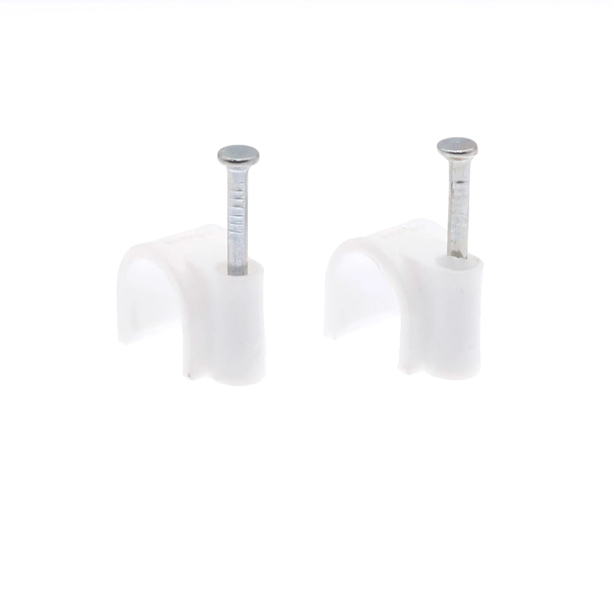 Packs of 10-1000 Round White Cable Clips With Fixing Nails 4mm-12mm