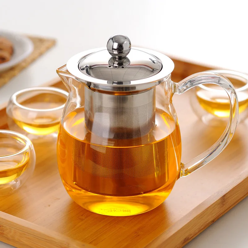 Bljoe05 600ml Heat Resistant Clear Glass Tea Pot Set With Warmer Buy