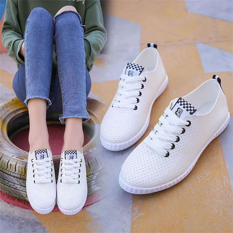 Hot Sale Summer Fashion Cheap Women Pu Leather Casual Sneakers Sport