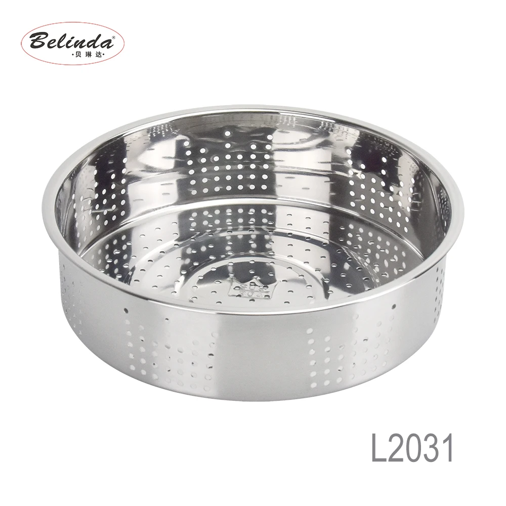  Portable Folding 18/8 Stainless Steel Steamer Basket with Handle L2031-1`