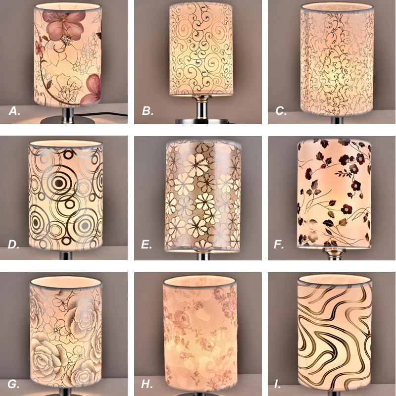 Asian Oriental Classic Iron Table Lamp with Printed Lampshade for Interior Projects