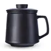 Ceramic Tea Mug with Infuser and Lid, 14 OZ Tea Brewing Cup with Porcelain Strainer Basket for Loose Leaf Tea Maker