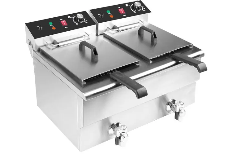 New design stainless steel best healthy fat deep fryer with drain valve