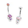 14G For Girl ASTM F136 Titanium Opal Belly Button Piercing