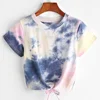 Custom 2019 women crop top print t shirt wholesale custom cotton short sleeve t shirt