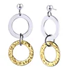 Stainless steel simple ring earrings interlocking elegant ladies titanium steel earrings sets for women