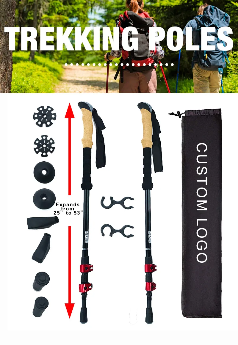 Carbon Fiber 100 Foldable Trekking Pole Nordic Walking Stick