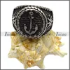Delicate Engrarved Vintage black Enameled Fishhook Round Viking Signet Ring with Steering Wheel