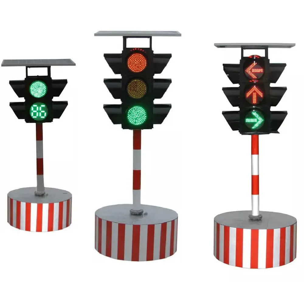 Portable Red Green Amber Solar Battery Operated Traffic Signal Warning ...