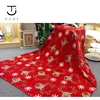 Custom solid color warm winter christmas bed blanket super soft printed coral fleece blankets